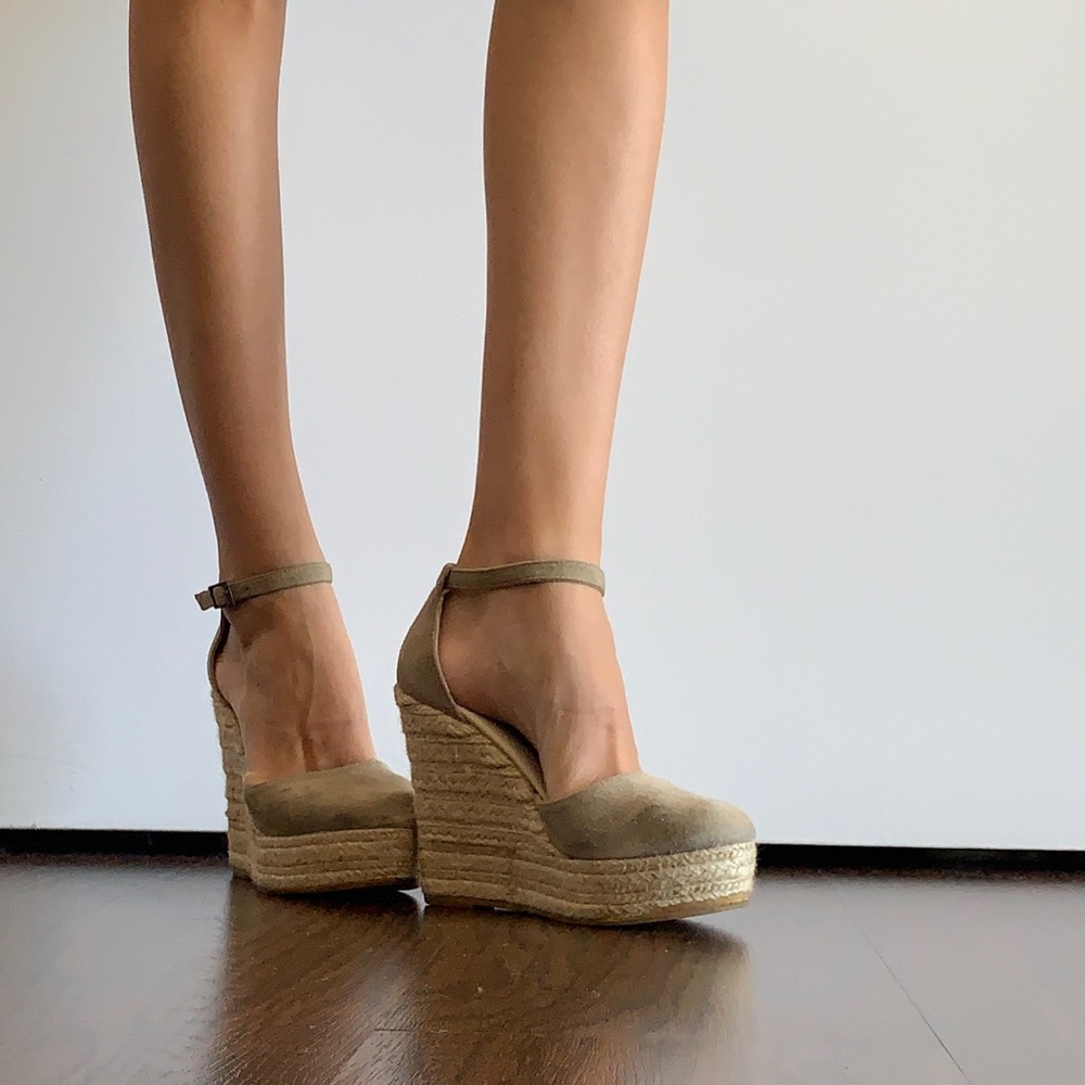 ESPADRILLES Real Suede Wedges